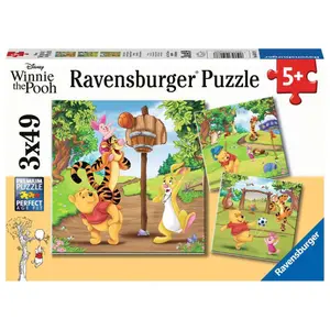 3 puzzles 49 pieces field day / disney winnie the pooh Ravensburger image-1