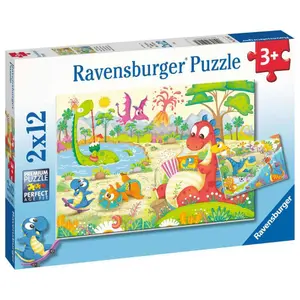 2 puzzles 12 pieces my favorite dinos Ravensburger image-1