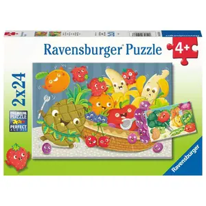 2 puzzles 24 pieces small fruits and vegetables Ravensburger image-0