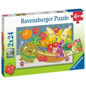 2 puzzles 24 pieces small fruits and vegetables Ravensburger image-1