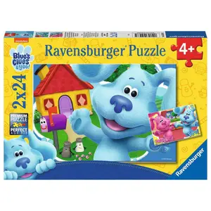 2 puzzles 24 pieces blue &amp; magenta friends / blue and his friends Ravensburger image-0