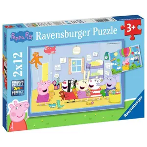 2 puzzles 12 pieces the adventures of peppa pig Ravensburger image-1