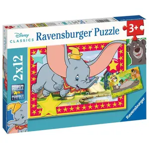 2 puzzles 12 pieces the call of the adventure / disney Ravensburger image-2