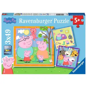 3 puzzles 49 pieces peppa pig's family and friends Ravensburger image-1