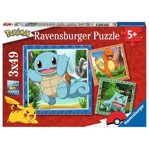 3x49-piece salamèche, bulbizarre and carapuce puzzle Ravensburger Pokémon image-0