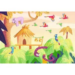 2x24-piece puzzle &amp; play jungle exploration Ravensburger image-0