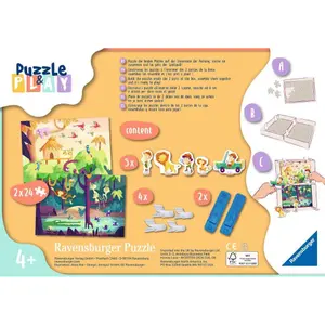 2x24-piece puzzle &amp; play jungle exploration Ravensburger image-1
