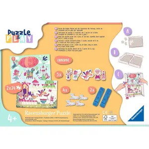 2x24-piece puzzle &amp; play fête au royaume Ravensburger image-1