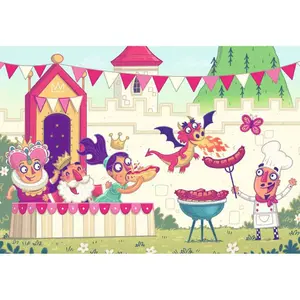 2x24-piece puzzle &amp; play fête au royaume Ravensburger image-3