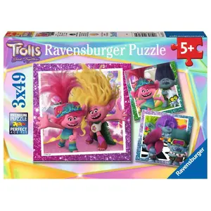 3x49-piece puzzle the pop never stops Ravensburger Trolls 3 image-0