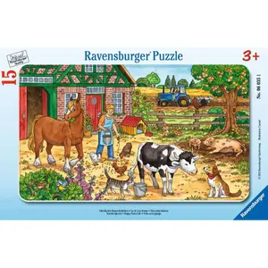 15 pieces frame puzzle life on the farm Ravensburger image-0