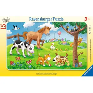 Puzzle frame 15 pieces loving animals Ravensburger image-0