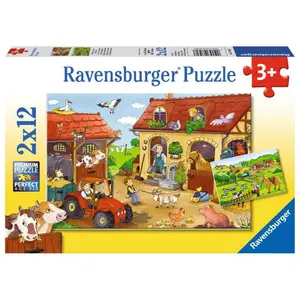 2 puzzles 12 pieces work on the farm Ravensburger image-0