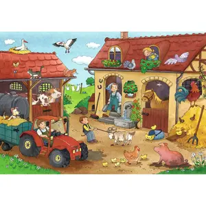 2 puzzles 12 pieces work on the farm Ravensburger image-1