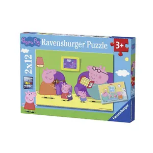 2 puzzles 12 pieces at home / peppa pig Ravensburger image-1