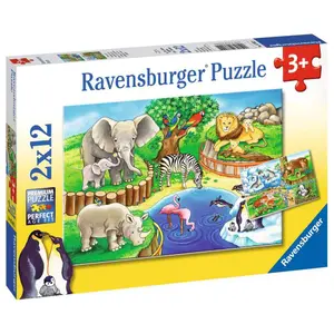2 puzzles 12 pieces the animals of the zoo Ravensburger image-1