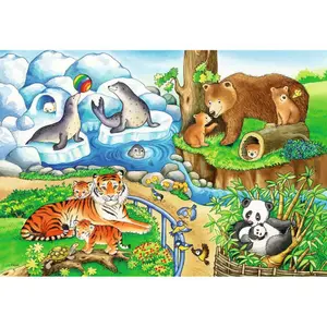 2 puzzles 12 pieces the animals of the zoo Ravensburger image-3