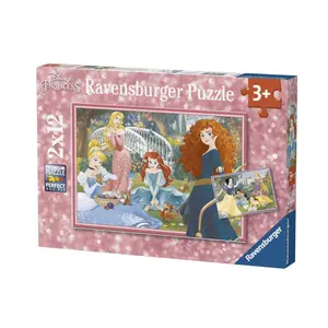 2 puzzles 12 pieces in the world of princesses disney Ravensburger image-0