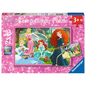 2 puzzles 12 pieces in the world of princesses disney Ravensburger image-1