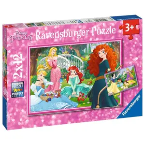 2 puzzles 12 pieces in the world of princesses disney Ravensburger image-2