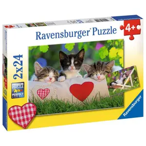 2 puzzles 24 pieces kittens at rest Ravensburger image-1