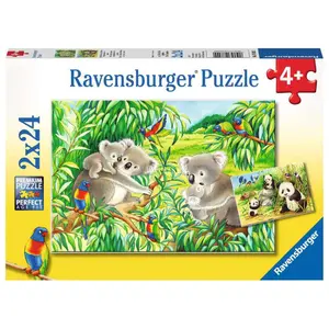 2 puzzles 24 pieces cute koalas and pandas Ravensburger image-0