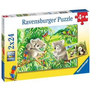 2 puzzles 24 pieces cute koalas and pandas Ravensburger image-1