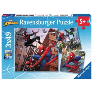 3 puzzles 49 pieces spider-man in action Ravensburger image-0