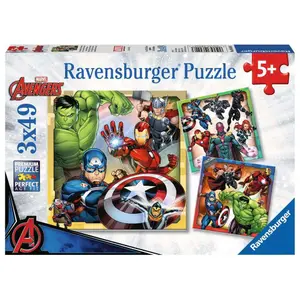 3 puzzles 49 pieces the mighty avengers / marvel Ravensburger image-0