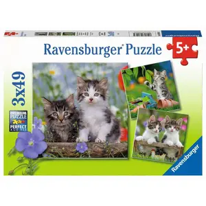 3 puzzles 49 pieces tabby cats Ravensburger image-0