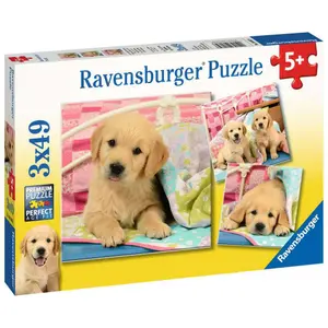 3 puzzles 49 pieces cute puppies Ravensburger image-0
