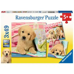 3 puzzles 49 pieces cute puppies Ravensburger image-1