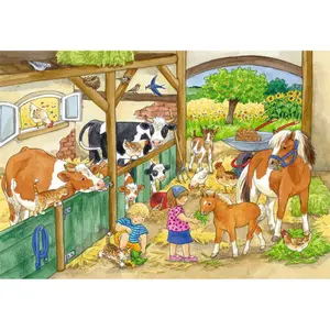 Happiness on the farm 2x24-piece puzzle Ravensburger image-1