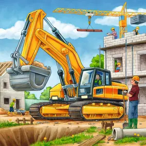 3x49-piece puzzle large construction vehicles Ravensburger image-2