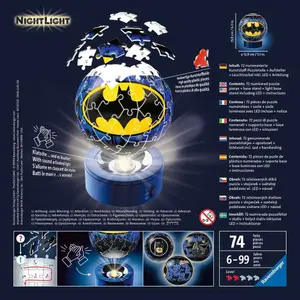 72 pieces 3d puzzle ball illuminated - batman Ravensburger image-1