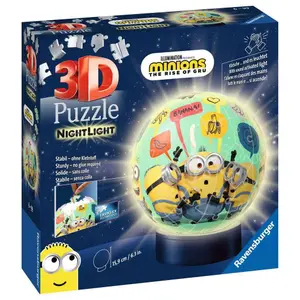 Puzzle 72 pieces 3d ball illuminated - minions 2 Ravensburger image-1
