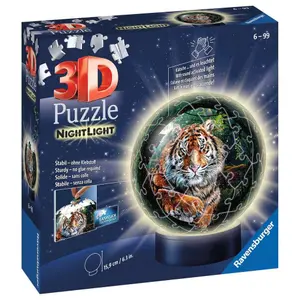 72 pieces jigsaw puzzle 3d ball illuminated - the big cats Ravensburger image-1