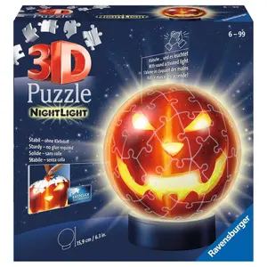 Puzzle 72 pieces 3d ball illuminated - Halloween pumpkin Ravensburger image-0