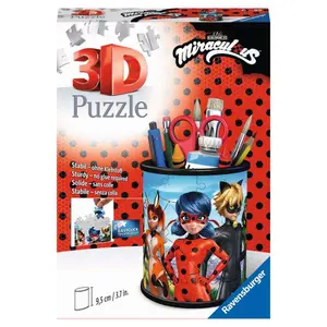 54 piece 3d pencil pot puzzle - miraculous Ravensburger image-0