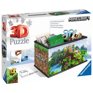 Puzzle 216 pieces 3d storage box - minecraft Ravensburger image-0