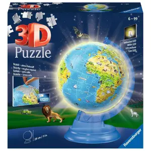 Puzzle of 180 pieces 3d globe illuminated Ravensburger image-0