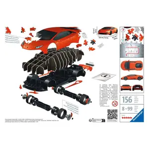 3d puzzle Ravensburger Lamborghini Huracán EVO Edition orange (avec grille) image-1