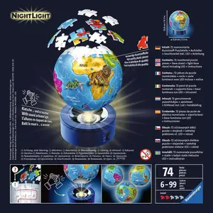 Puzzle 72 pieces 3d ball illuminated - globe Ravensburger image-1