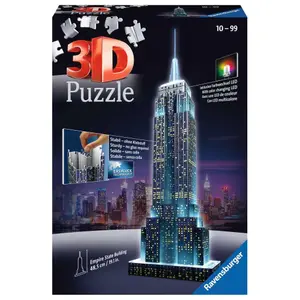 Puzzle 216 pieces 3d empire state building illuminated Ravensburger image-0