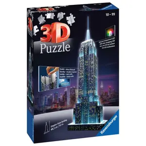 Puzzle 216 pieces 3d empire state building illuminated Ravensburger image-1