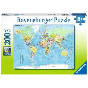 Puzzle 200 pieces xxl world map Ravensburger image-0