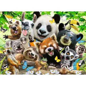 Puzzle 300 pieces xxl the wild animals selfie Ravensburger image-1