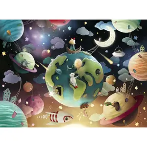 100 piece puzzle xxl fantasy planets / demelsa haughton Ravensburger image-1