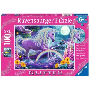 100 pieces xxl glitter unicorn puzzle - glitter collection Ravensburger image-0