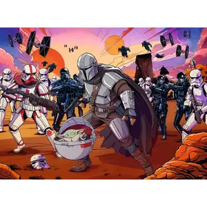 Puzzle 200 pieces xxl the confrontation / star wars the mandalorian Ravensburger image-1